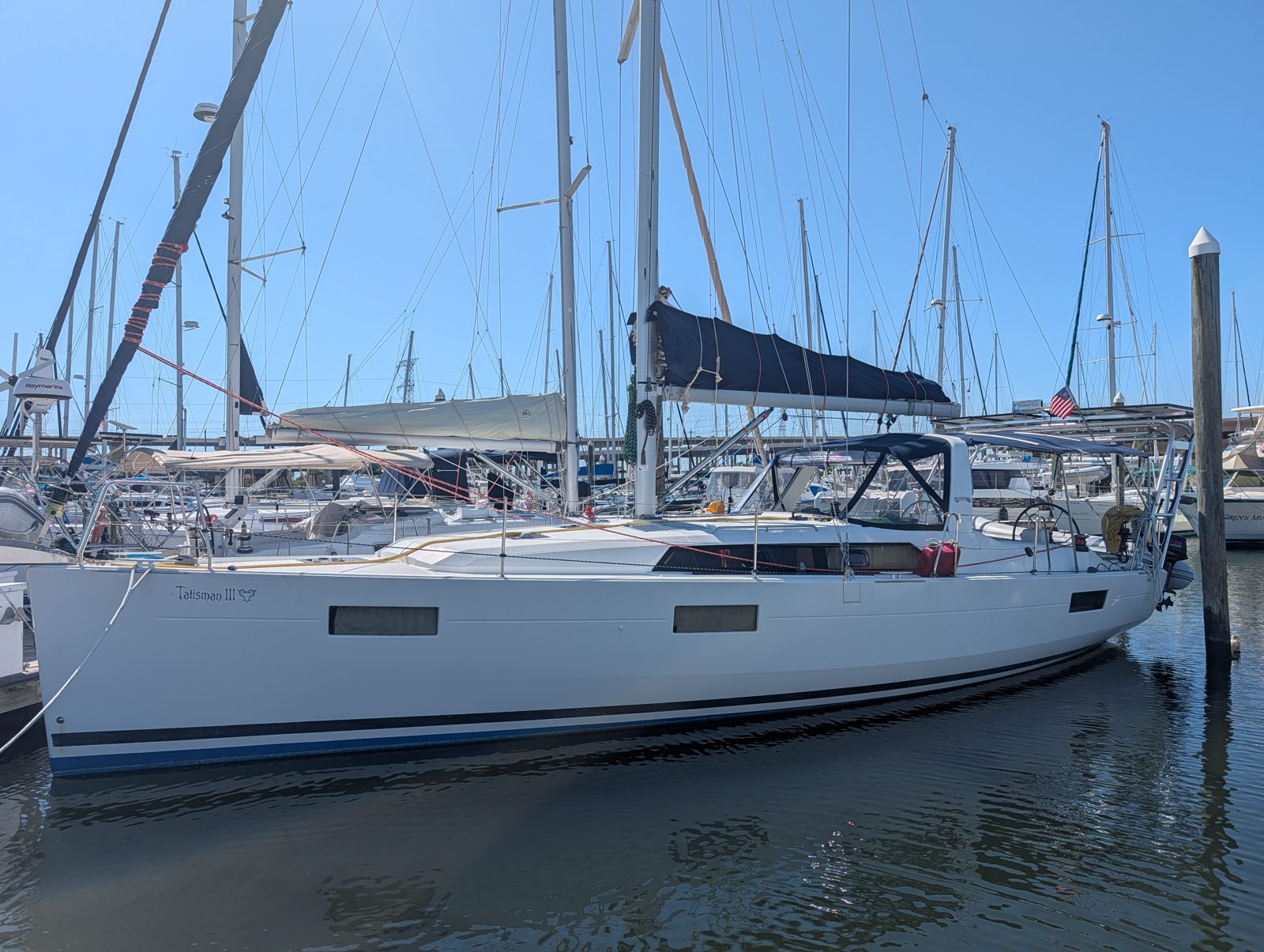 Talisman III, a Beneteau Oceanis 41.1, docked in her marina slip