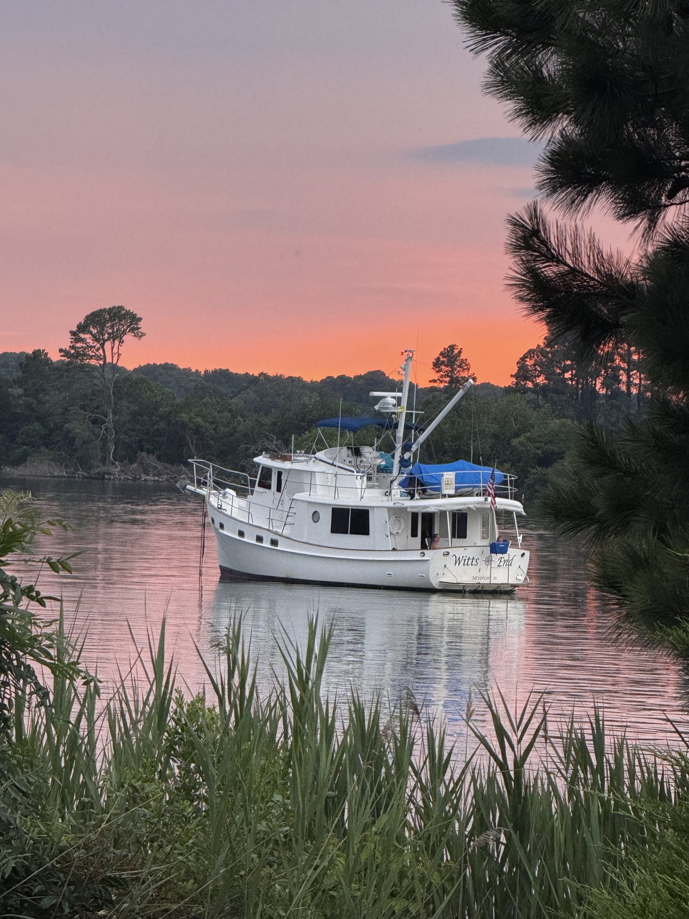 Witts End, a Kadey Krogen 44 trawler, at anchor